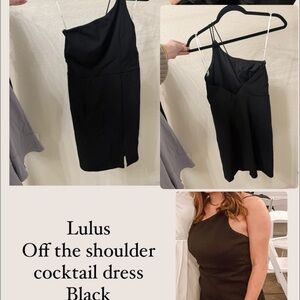 Lulu's Black One Shoulder Sheath Cocktail Dress